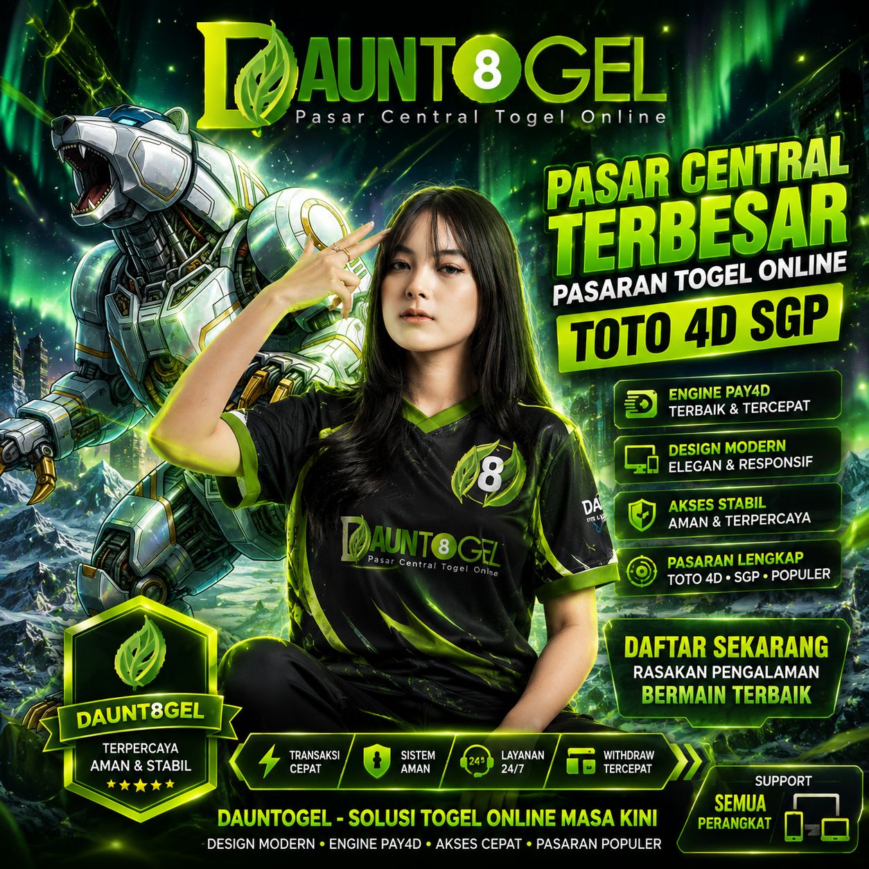 DAUNTOGEL Pasar Central Toto 4D SGP